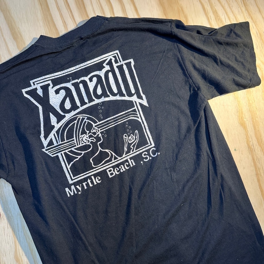Vintage Russell Athletic Xanadu Myrtle Beach SC Graphic T-Shirt Black Large 80s